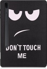 NoXx Hoesje Geschikt voor Samsung Galaxy Tab S7 FE Hoesje Case Hard Cover Hoes Book Case Met Uitsparing Geschikt voor S Pen - Don't Touch Me