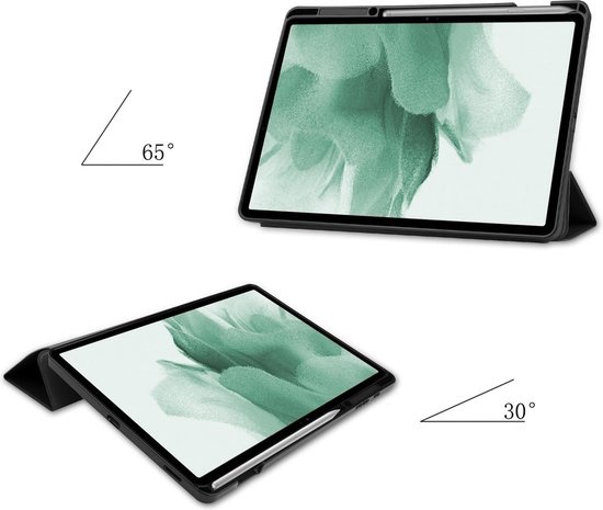 NoXx Hoesje Geschikt voor Samsung Galaxy Tab S7 FE Hoesje Case Hard Cover Hoes Book Case Met Uitsparing Geschikt voor S Pen - Zwart