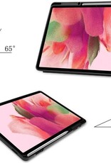 Nomfy Hoes Geschikt voor Samsung Galaxy Tab S7 FE Hoes Tri-fold Tablet Hoesje Case Met Uitsparing Geschikt voor S Pen - Hoesje Geschikt voor Samsung Tab S7 FE Hoesje Hardcover Bookcase - Bloesem