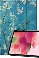 Nomfy Hoes Geschikt voor Samsung Galaxy Tab S7 FE Hoes Tri-fold Tablet Hoesje Case Met Uitsparing Geschikt voor S Pen - Hoesje Geschikt voor Samsung Tab S7 FE Hoesje Hardcover Bookcase - Bloesem