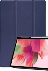 Nomfy Hoes Geschikt voor Samsung Galaxy Tab S7 FE Hoes Tri-fold Tablet Hoesje Case Met Uitsparing Geschikt voor S Pen - Hoesje Geschikt voor Samsung Tab S7 FE Hoesje Hardcover Bookcase - Donkerblauw