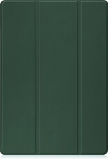 Nomfy Hoes Geschikt voor Samsung Galaxy Tab S7 FE Hoes Tri-fold Tablet Hoesje Case Met Uitsparing Geschikt voor S Pen - Hoesje Geschikt voor Samsung Tab S7 FE Hoesje Hardcover Bookcase - Donkergroen