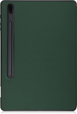 Nomfy Hoes Geschikt voor Samsung Galaxy Tab S7 FE Hoes Tri-fold Tablet Hoesje Case Met Uitsparing Geschikt voor S Pen - Hoesje Geschikt voor Samsung Tab S7 FE Hoesje Hardcover Bookcase - Donkergroen