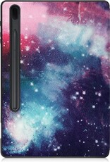 Nomfy Hoes Geschikt voor Samsung Galaxy Tab S7 FE Hoes Tri-fold Tablet Hoesje Case Met Uitsparing Geschikt voor S Pen - Hoesje Geschikt voor Samsung Tab S7 FE Hoesje Hardcover Bookcase - Galaxy