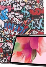 Nomfy Hoes Geschikt voor Samsung Galaxy Tab S7 FE Hoes Tri-fold Tablet Hoesje Case Met Uitsparing Geschikt voor S Pen - Hoesje Geschikt voor Samsung Tab S7 FE Hoesje Hardcover Bookcase - Graffity