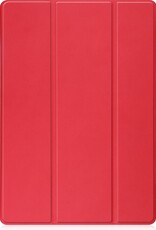 Nomfy Hoes Geschikt voor Samsung Galaxy Tab S7 FE Hoes Tri-fold Tablet Hoesje Case Met Uitsparing Geschikt voor S Pen - Hoesje Geschikt voor Samsung Tab S7 FE Hoesje Hardcover Bookcase - Rood