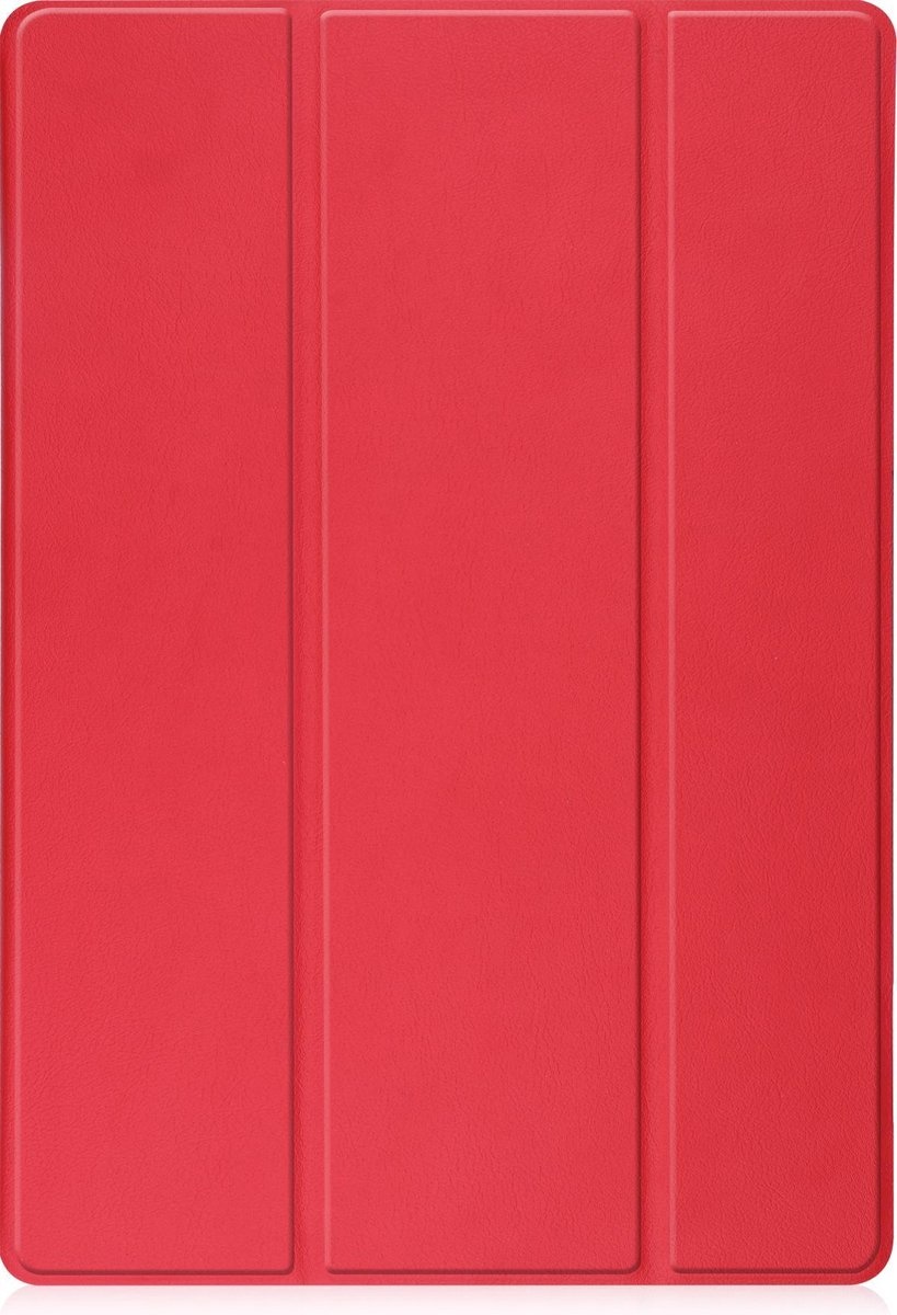 Nomfy Hoes Geschikt voor Samsung Galaxy Tab S7 FE Hoes Tri-fold Tablet Hoesje Case Met Uitsparing Geschikt voor S Pen - Hoesje Geschikt voor Samsung Tab S7 FE Hoesje Hardcover Bookcase - Rood