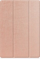 Nomfy Hoes Geschikt voor Samsung Galaxy Tab S7 FE Hoes Tri-fold Tablet Hoesje Case Met Uitsparing Geschikt voor S Pen - Hoesje Geschikt voor Samsung Tab S7 FE Hoesje Hardcover Bookcase - Rosé goud