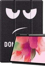 Nomfy Hoes Geschikt voor Samsung Galaxy Tab S7 FE Hoes Tri-fold Tablet Hoesje Case Met Uitsparing Geschikt voor S Pen - Hoesje Geschikt voor Samsung Tab S7 FE Hoesje Hardcover Bookcase - Don't Touch Me