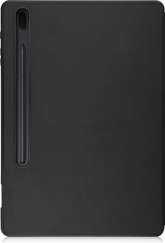 Nomfy Hoes Geschikt voor Samsung Galaxy Tab S7 FE Hoes Tri-fold Tablet Hoesje Case Met Uitsparing Geschikt voor S Pen - Hoesje Geschikt voor Samsung Tab S7 FE Hoesje Hardcover Bookcase - Zwart