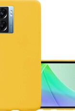 NoXx Hoes Geschikt voor OPPO A77 Hoesje Cover Siliconen Back Case Hoes - Geel