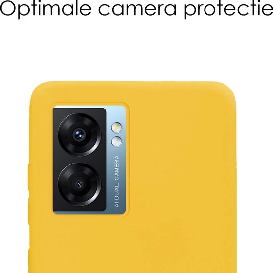 NoXx Hoes Geschikt voor OPPO A77 Hoesje Cover Siliconen Back Case Hoes - Geel