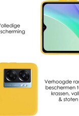 NoXx Hoes Geschikt voor OPPO A77 Hoesje Cover Siliconen Back Case Hoes - Geel