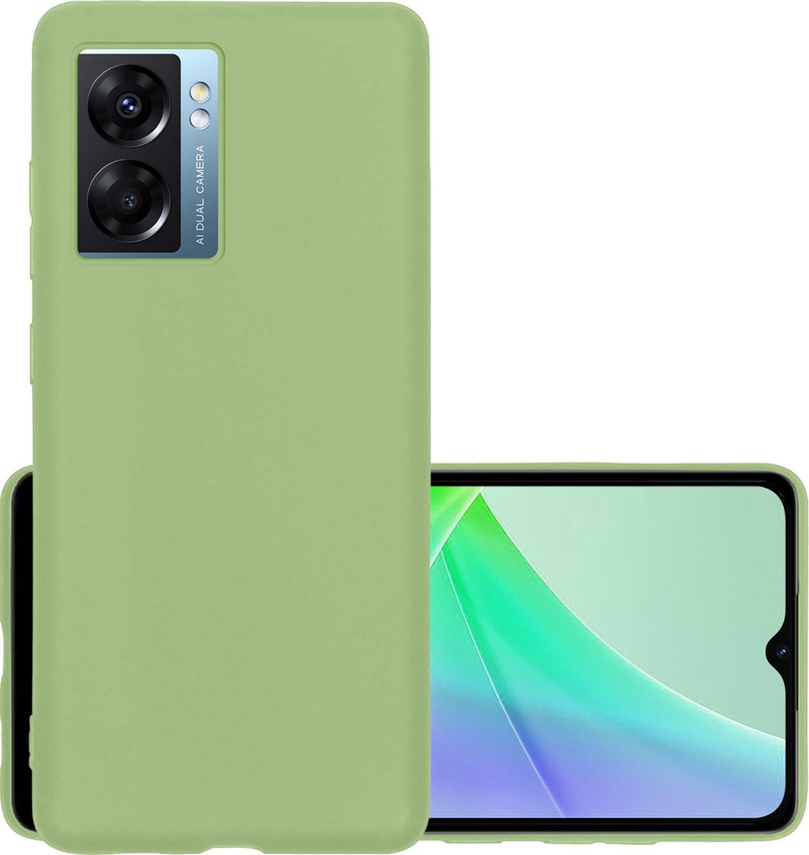 NoXx Hoes Geschikt voor OPPO A77 Hoesje Cover Siliconen Back Case Hoes - Groen