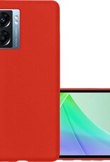 NoXx Hoes Geschikt voor OPPO A77 Hoesje Cover Siliconen Back Case Hoes - Rood