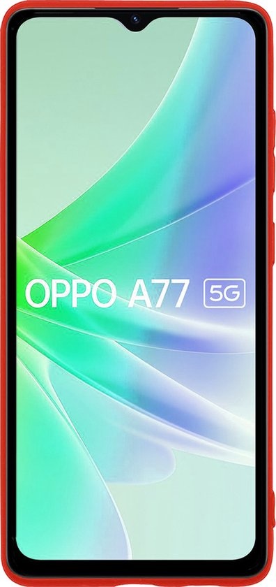 Hoes Geschikt voor OPPO A77 Hoesje Cover Siliconen Back Case Hoes - Rood