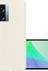 NoXx Hoes Geschikt voor OPPO A77 Hoesje Cover Siliconen Back Case Hoes - Wit