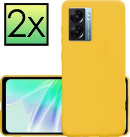 NoXx NoXx OPPO A77 Hoesje Siliconen - Geel - 2 PACK