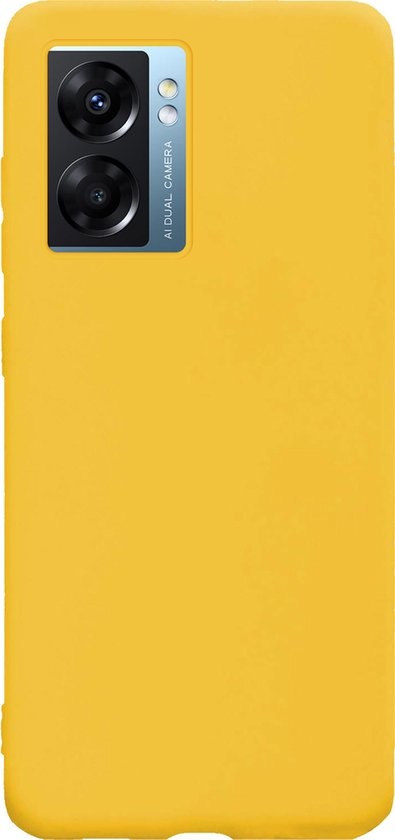 NoXx Hoes Geschikt voor OPPO A77 Hoesje Cover Siliconen Back Case Hoes - Geel - 2x
