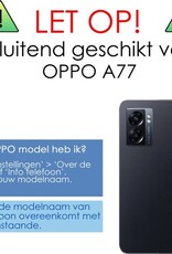 Hoes Geschikt voor OPPO A77 Hoesje Cover Siliconen Back Case Hoes - Geel - 2x