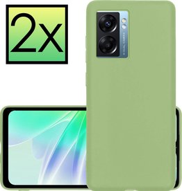 NoXx NoXx OPPO A77 Hoesje Siliconen - Groen - 2 PACK