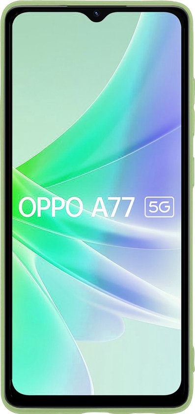 NoXx Hoes Geschikt voor OPPO A77 Hoesje Cover Siliconen Back Case Hoes - Groen - 2x