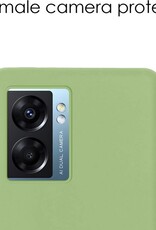 NoXx Hoes Geschikt voor OPPO A77 Hoesje Cover Siliconen Back Case Hoes - Groen - 2x