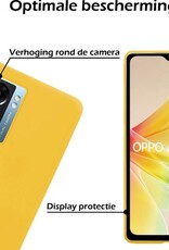 Nomfy Hoesje Geschikt voor OPPO A77 Hoesje Siliconen Cover Case - Hoes Geschikt voor OPPO A77 Hoes Back Case - Geel
