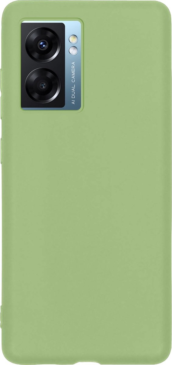 Nomfy Hoesje Geschikt voor OPPO A77 Hoesje Siliconen Cover Case - Hoes Geschikt voor OPPO A77 Hoes Back Case - Groen