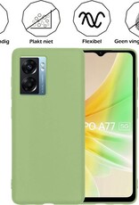 Nomfy Hoesje Geschikt voor OPPO A77 Hoesje Siliconen Cover Case - Hoes Geschikt voor OPPO A77 Hoes Back Case - Groen
