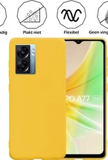 Nomfy Hoesje Geschikt voor OPPO A77 Hoesje Siliconen Cover Case - Hoes Geschikt voor OPPO A77 Hoes Back Case - 2-PACK - Geel