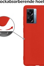 Nomfy Hoesje Geschikt voor OPPO A77 Hoesje Siliconen Cover Case - Hoes Geschikt voor OPPO A77 Hoes Back Case - 2-PACK - Rood
