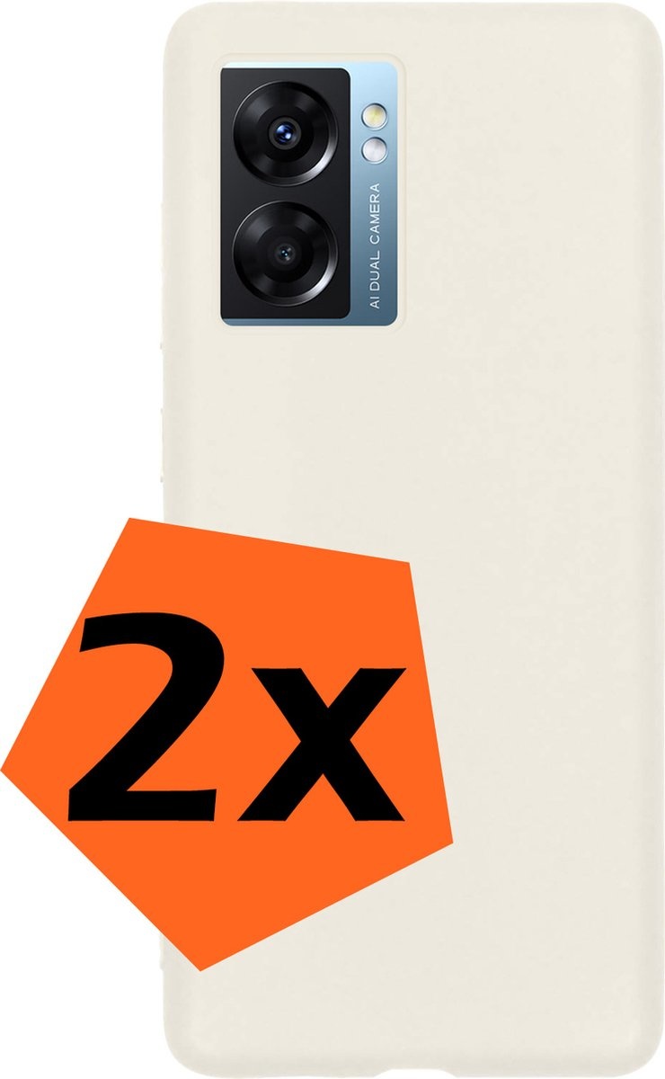 Nomfy Hoesje Geschikt voor OPPO A77 Hoesje Siliconen Cover Case - Hoes Geschikt voor OPPO A77 Hoes Back Case - 2-PACK - Wit