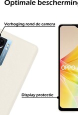 Nomfy Hoesje Geschikt voor OPPO A77 Hoesje Siliconen Cover Case - Hoes Geschikt voor OPPO A77 Hoes Back Case - 2-PACK - Wit
