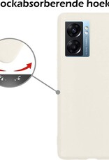 Nomfy Hoesje Geschikt voor OPPO A77 Hoesje Siliconen Cover Case - Hoes Geschikt voor OPPO A77 Hoes Back Case - 2-PACK - Wit