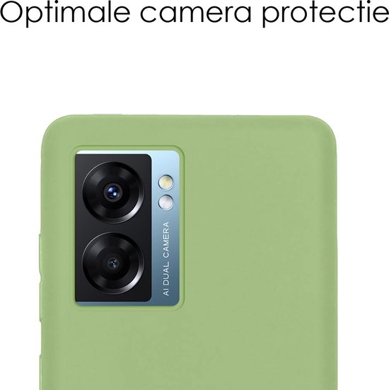 NoXx Hoes Geschikt voor OPPO A77 Hoesje Cover Siliconen Back Case Hoes Met Screenprotector - Groen