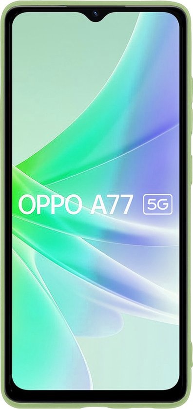 OPPO A77 Hoesje Back Cover Siliconen Case Hoes Met Screenprotector - Groen
