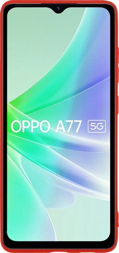 NoXx Hoes Geschikt voor OPPO A77 Hoesje Cover Siliconen Back Case Hoes Met Screenprotector - Rood