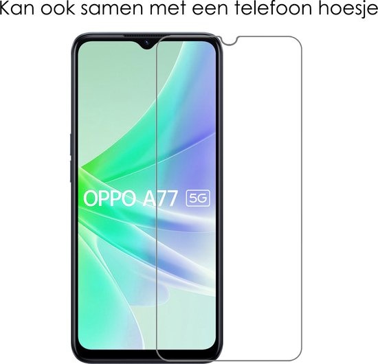 NoXx Hoes Geschikt voor OPPO A77 Hoesje Cover Siliconen Back Case Hoes Met Screenprotector - Rood