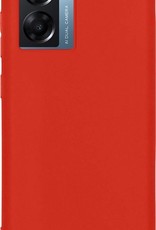 NoXx Hoes Geschikt voor OPPO A77 Hoesje Cover Siliconen Back Case Hoes Met Screenprotector - Rood
