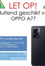 NoXx Hoes Geschikt voor OPPO A77 Hoesje Cover Siliconen Back Case Hoes Met 2x Screenprotector - Geel