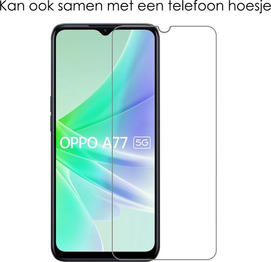 OPPO A77 Hoesje Back Cover Siliconen Case Hoes Met 2x Screenprotector - Groen