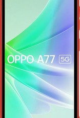 NoXx Hoes Geschikt voor OPPO A77 Hoesje Cover Siliconen Back Case Hoes Met 2x Screenprotector - Rood