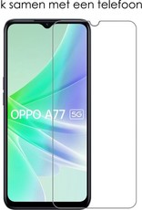 OPPO A77 Hoesje Back Cover Siliconen Case Hoes Met 2x Screenprotector - Wit