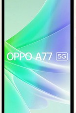 NoXx Hoes Geschikt voor OPPO A77 Hoesje Cover Siliconen Back Case Hoes Met 2x Screenprotector - Wit