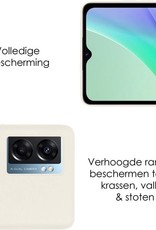 OPPO A77 Hoesje Back Cover Siliconen Case Hoes Met 2x Screenprotector - Wit