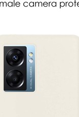 NoXx Hoes Geschikt voor OPPO A77 Hoesje Cover Siliconen Back Case Hoes Met 2x Screenprotector - Wit