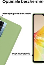 OPPO A77 Hoesje Siliconen Case Back Cover Met Screenprotector - OPPO A77 Hoes Cover Silicone - Groen