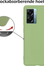 Nomfy Hoesje Geschikt voor OPPO A77 Hoesje Siliconen Cover Case Met Screenprotector - Hoes Geschikt voor OPPO A77 Hoes Back Case - Groen