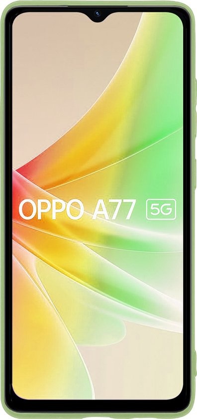 Nomfy Hoesje Geschikt voor OPPO A77 Hoesje Siliconen Cover Case Met Screenprotector - Hoes Geschikt voor OPPO A77 Hoes Back Case - Groen